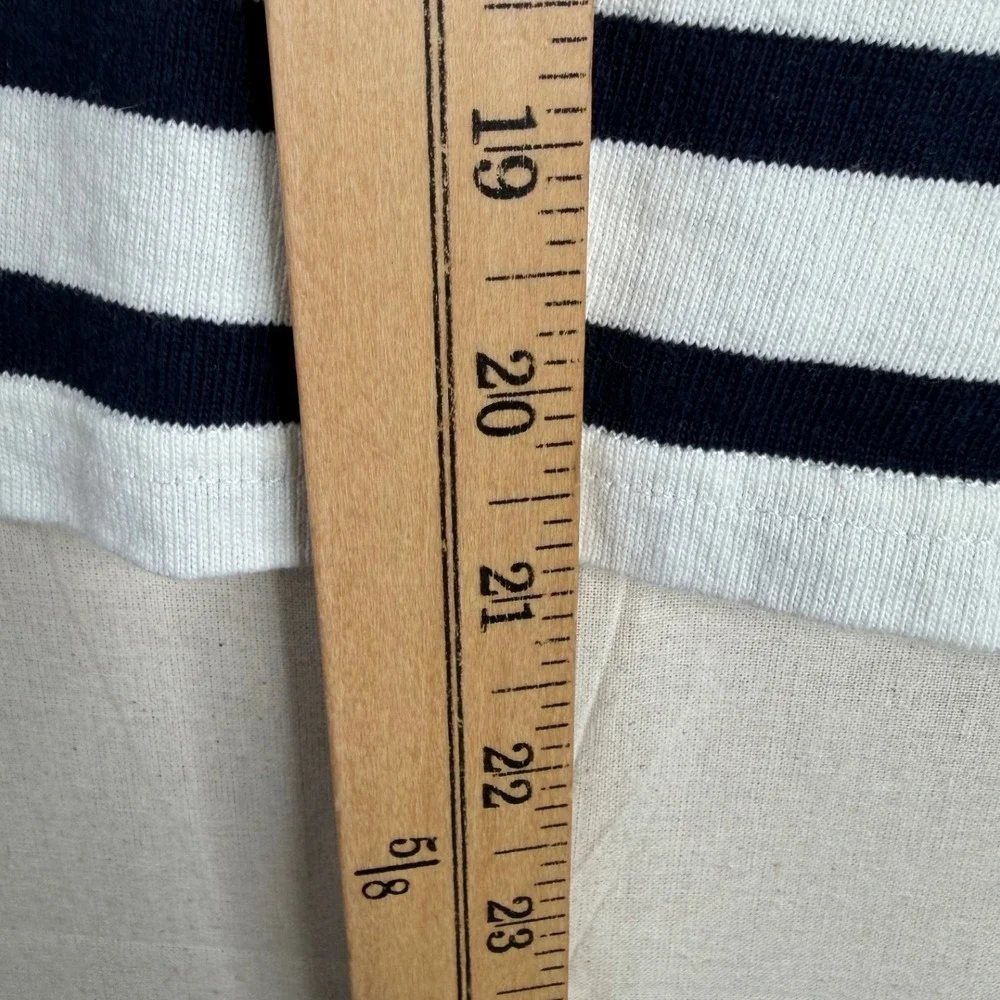 J. Crew Striped Boatneck Long Sleeve Shirt size XS Blue/White